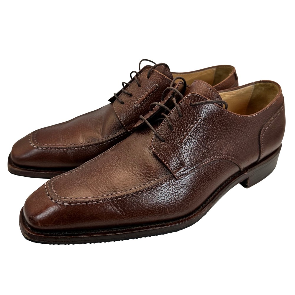 Romano Martegani Apron Toe Derbies Mens 8 Brown Leather‎ Italian Luxury Classic